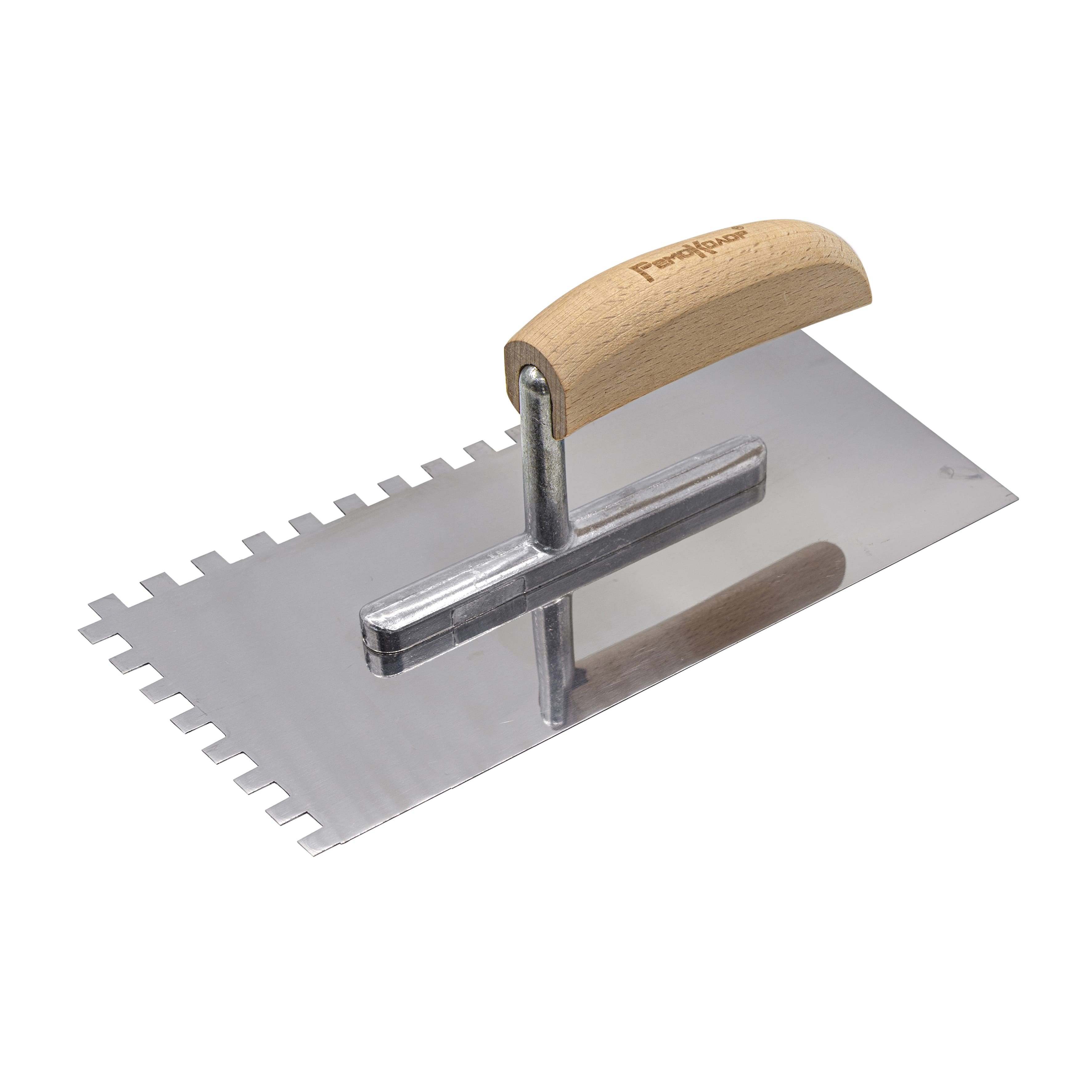 Гладилка 270*130мм зуб8*8мм нержавеющая сталь.рукоятка из бука