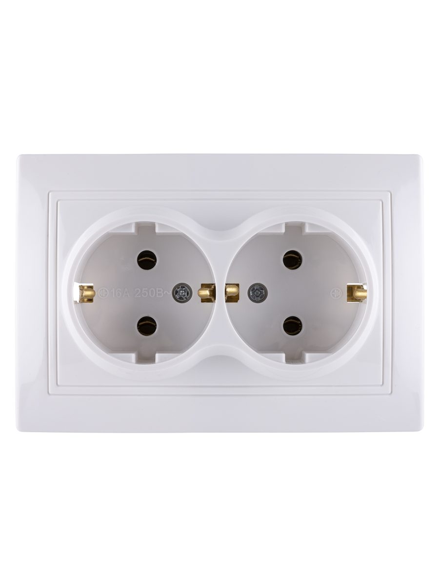 Розетка керамическая с/з 2гнезда 16А 230В IP20 белая SQ1814-0014