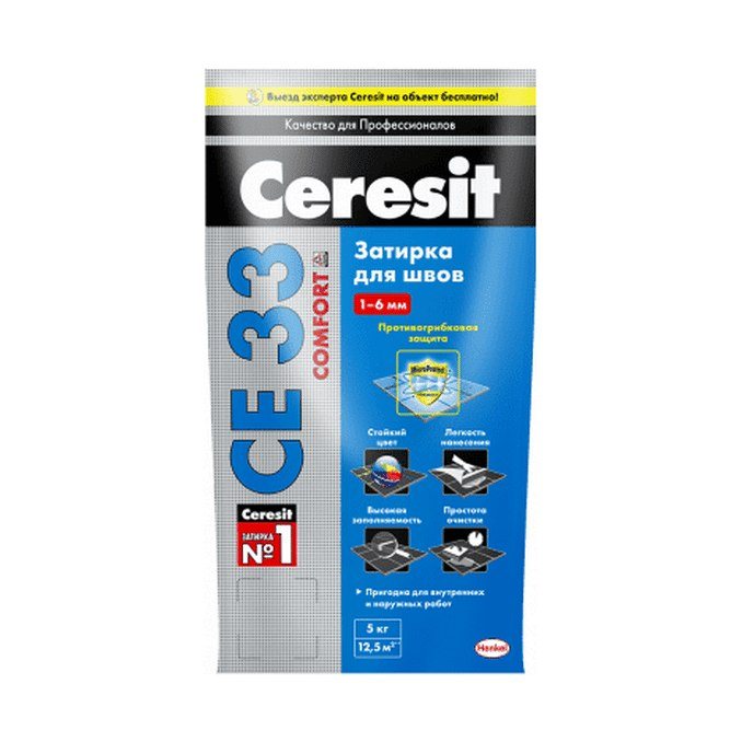 Затирка Церезит CE33 S белая 2-5мм 5кг