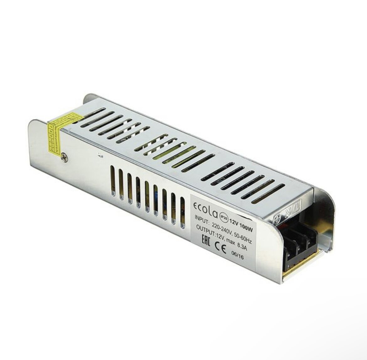 Драйвер блок питания для светодиодной ленты Ecola 220-12V 100W IP20 180х47х37мм