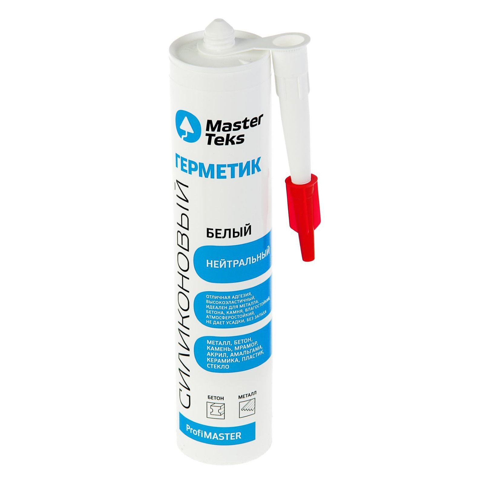 Герметик силиконовый нейтральный Master Teks Profi Master 290мл белый