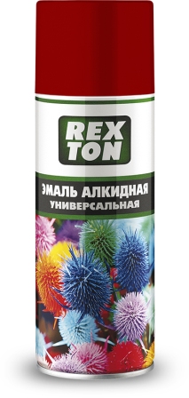 Эмаль алкидная универсальная аэрозоль REXTON 520мл красная