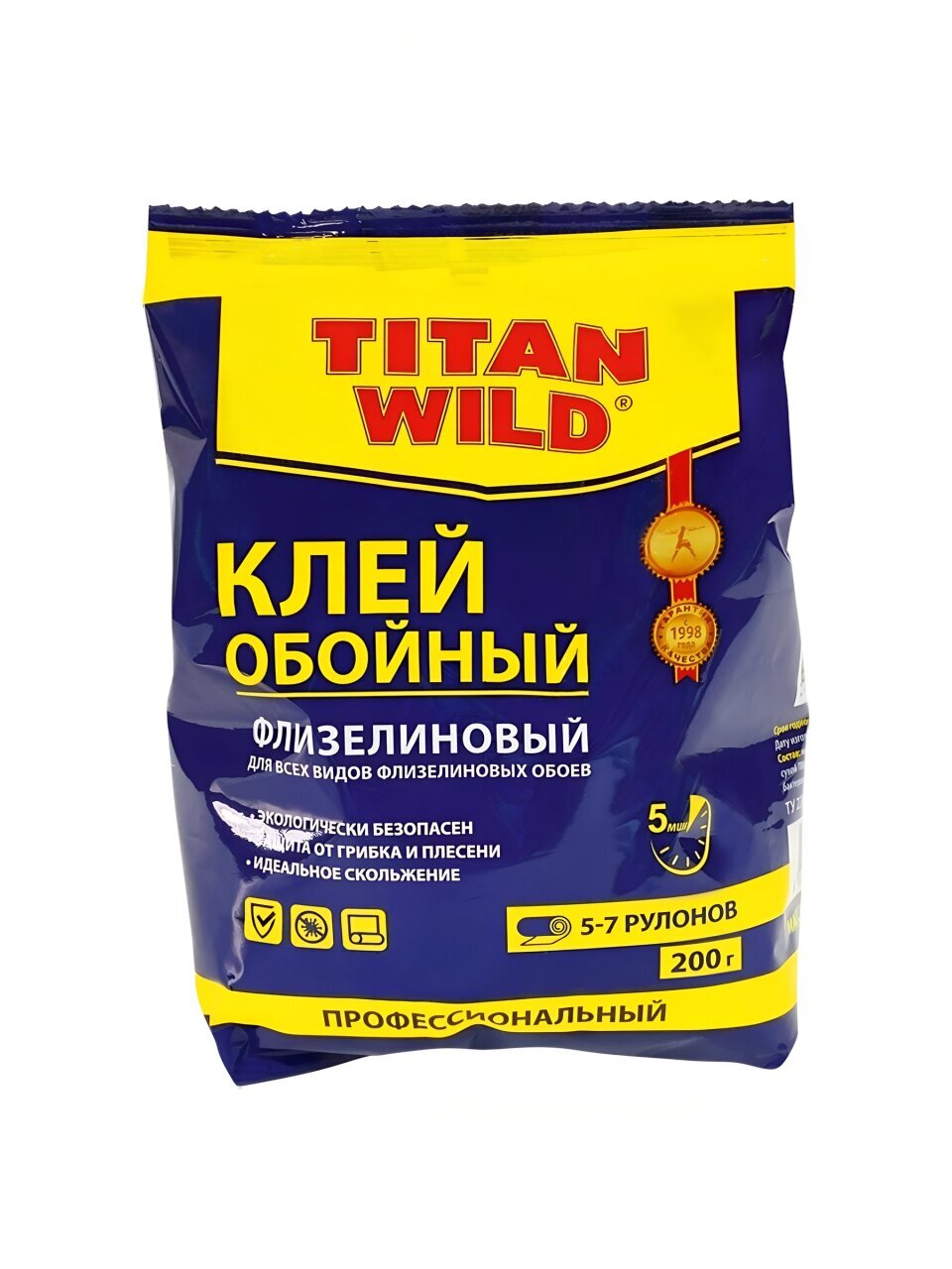 Клей для флизелиновых обоев Титан Wild 200г