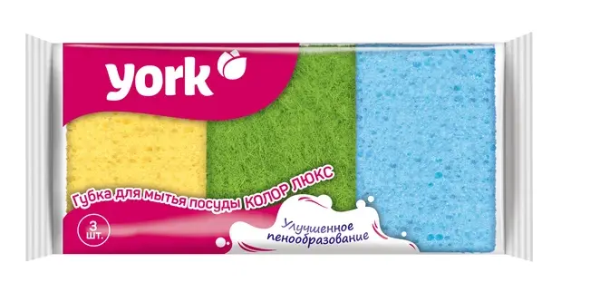Губка для посуды Колор Люкс 10х7х3см 3шт
