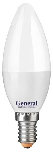 Лампа-свеча светодиодная E14 15Вт 6500К пластик алюминий 35х105мм General 661097