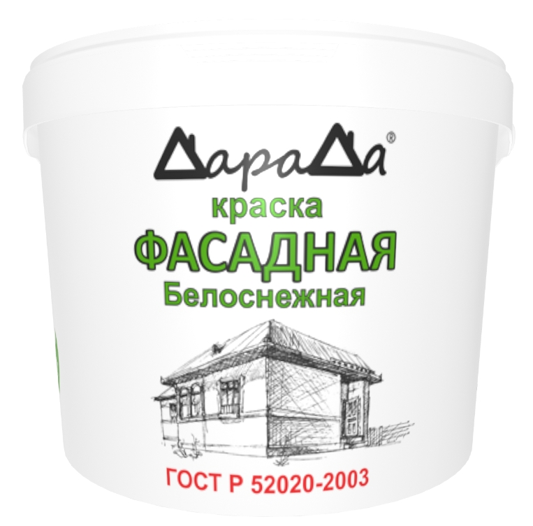 Краска фасадная акриловая ДАРАДА 14кг белоснежная