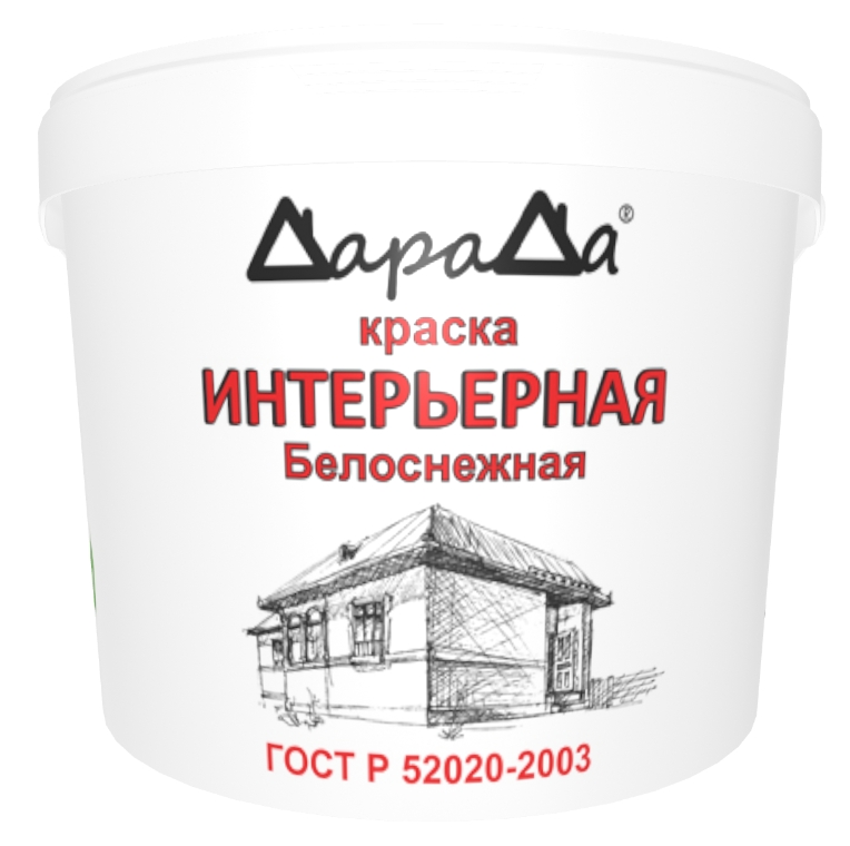 Краска интерьерная акриловая ДАРАДА 1,4кг белоснежная