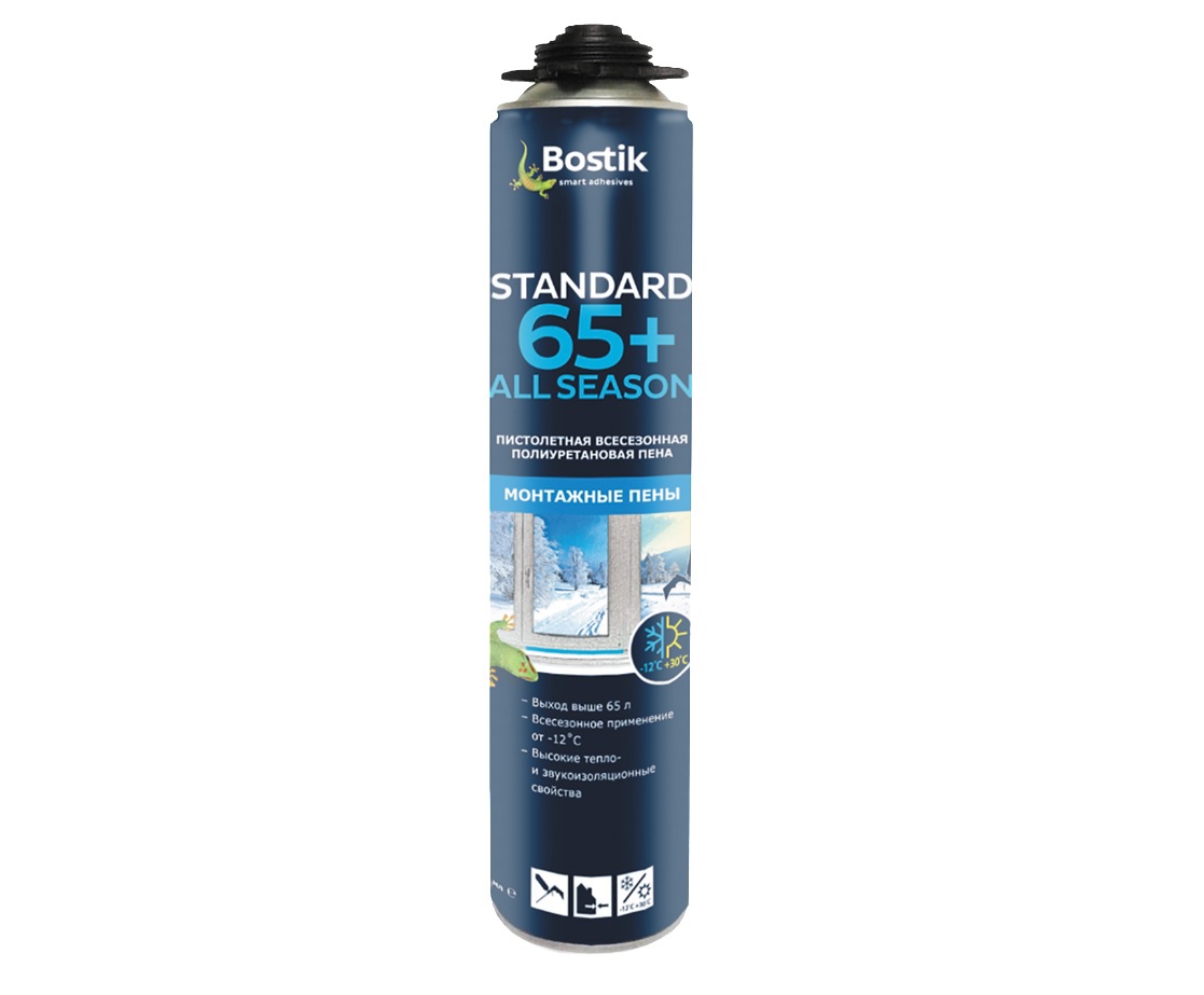 Пена монтажная Bostik Standart PRO 65+ ALL Season 850мл всесезонная