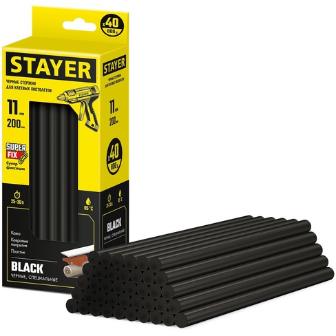 Стержни клеевые черные STAYER