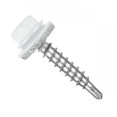 Саморез 4.8×29 мм, кровельный, белый RAL 9003