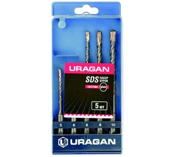 Набор буров 5шт SDS plus URAGAN