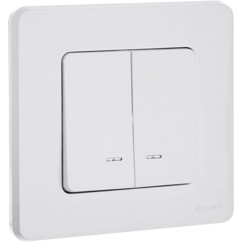 Legrand INSPIRIA Белый Выключатель 2-клавишный c подсветкой IP20 скрытая установка