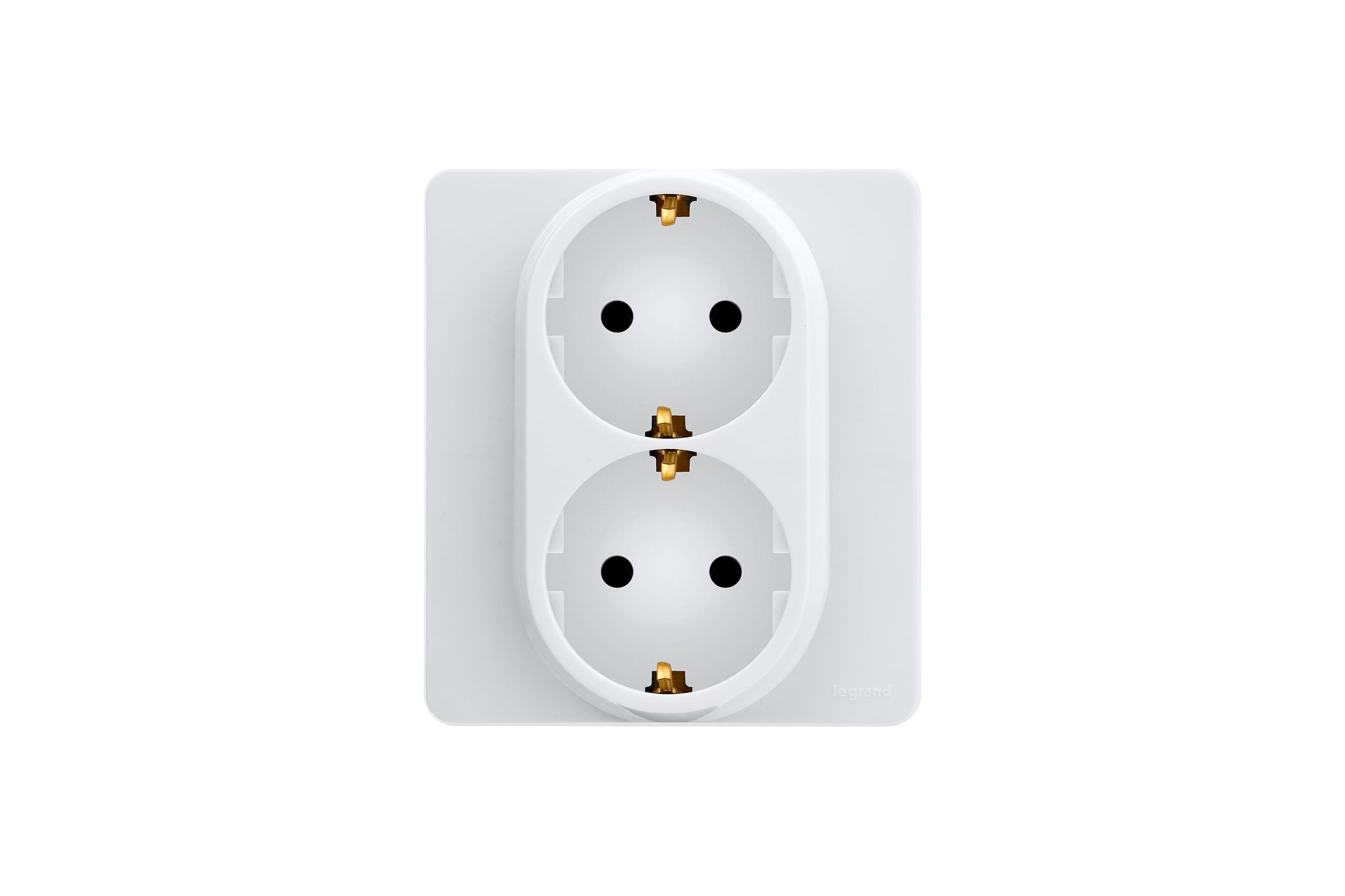 Legrand INSPIRIA Белый Розетка 2-местная с заземляющими контактами IP20 скрытая установка