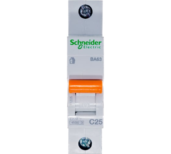 Выключатель автоматический 1П 25 А характеристика C 4,5кА Schneider Electric Domovoy