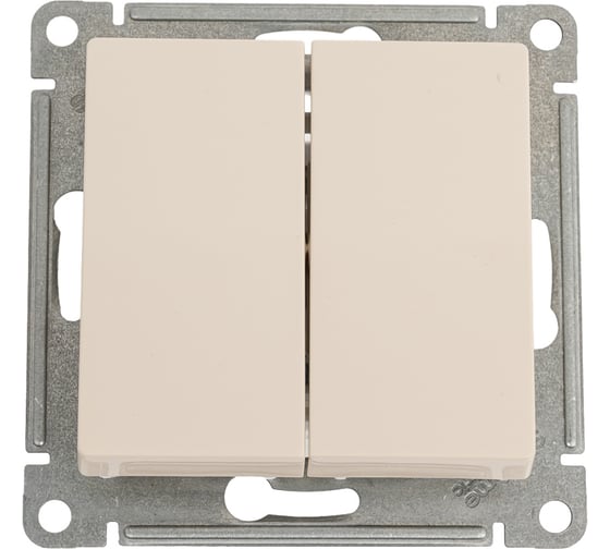 Schneider Electric Glossa Бежевый Переключатель 2-клавишный схема6,механизм IP20 скрытая установка