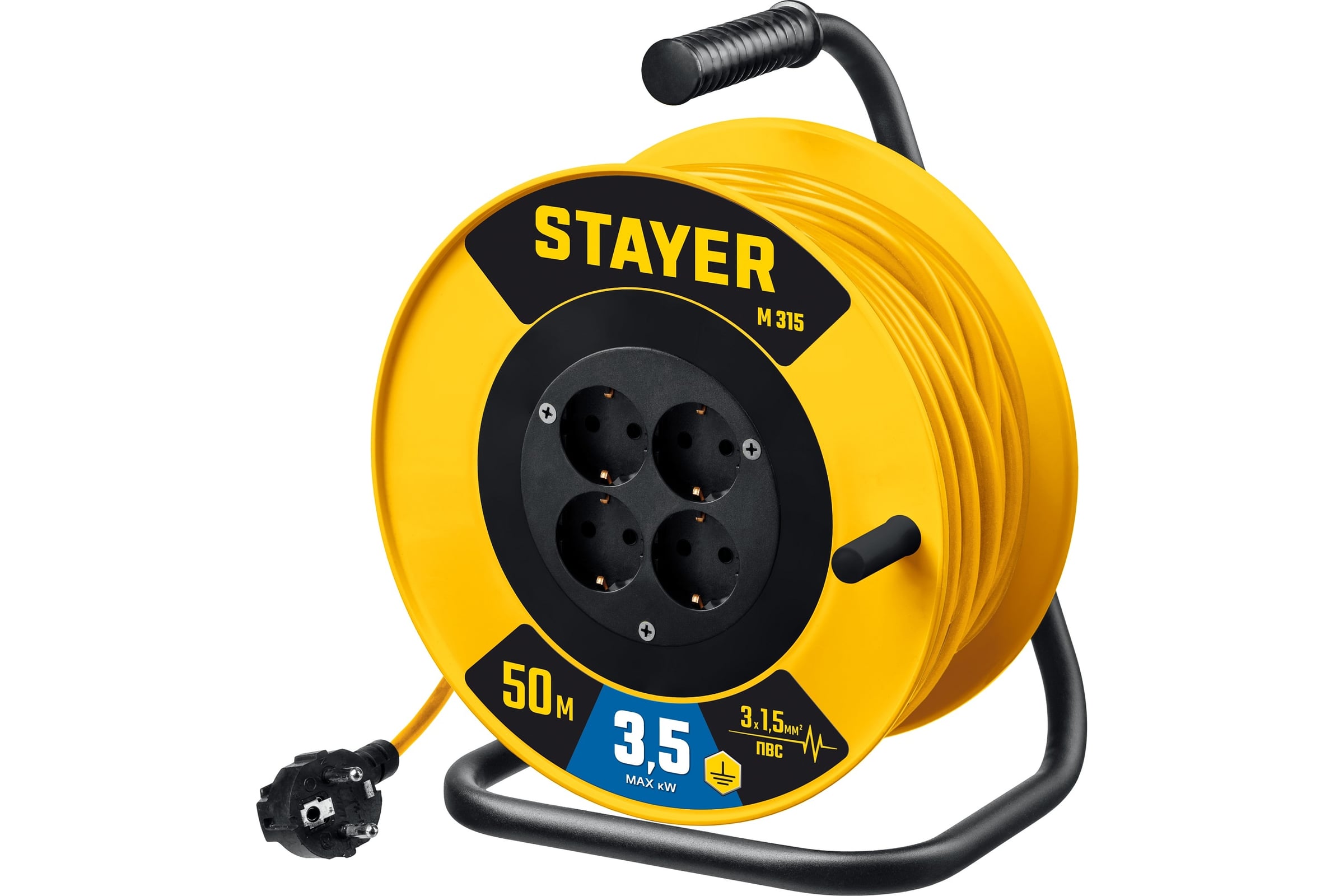 Удлинитель на катушке PVS 3х1,5 50м M-315 STAYER