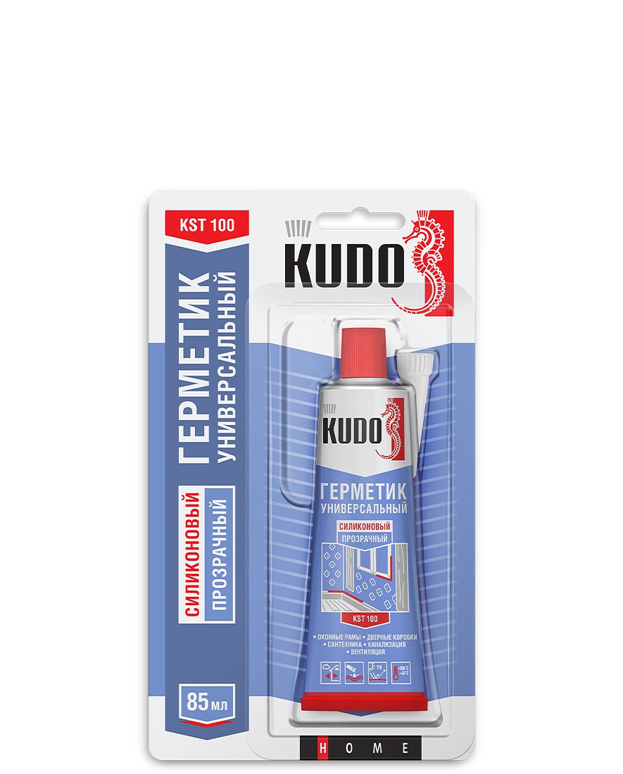 Герметик силиконовый универсальный прозрачный ,в тюбике KUDO KST-100