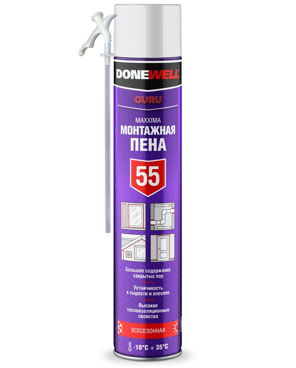 Donewell Maxxima 55 пена монтажный бытовая всезонная 1000 мл