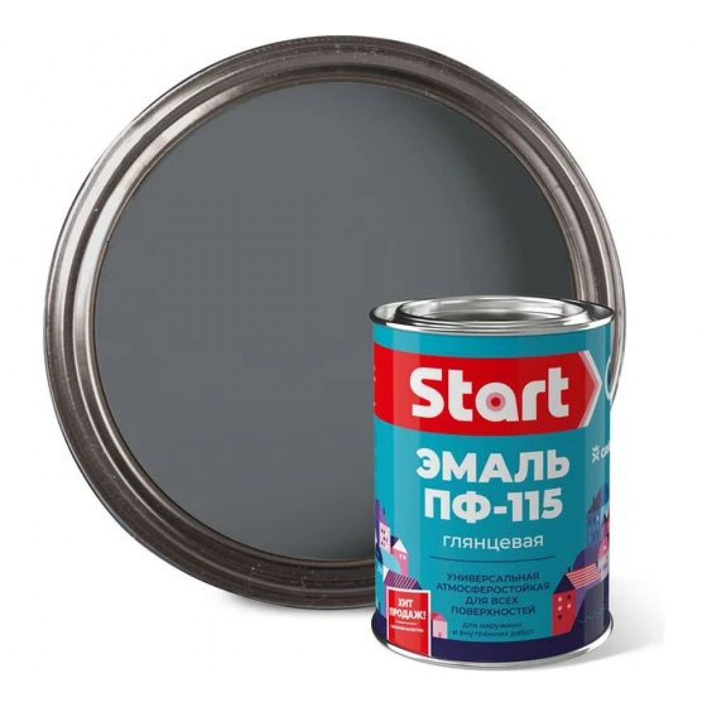 СТАРТ эмаль ПФ-115 серая 1,8 кг