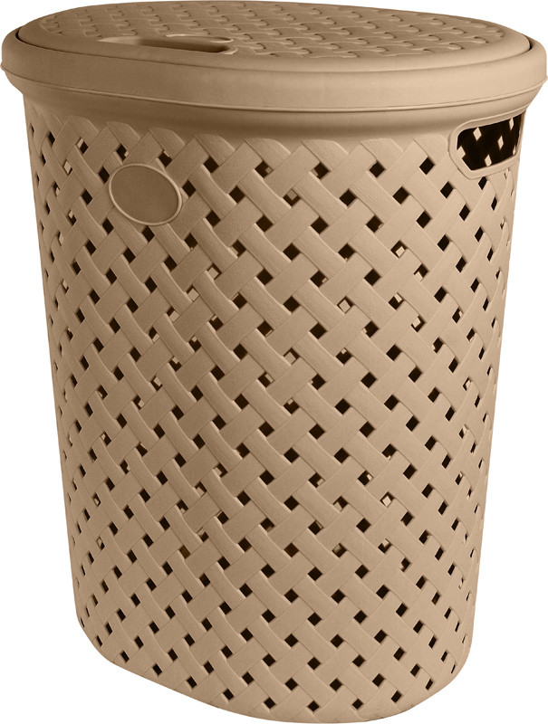Корзина для белья Plast Team Rattan 14 л 325х280х280 мм (шоколадный мокко)