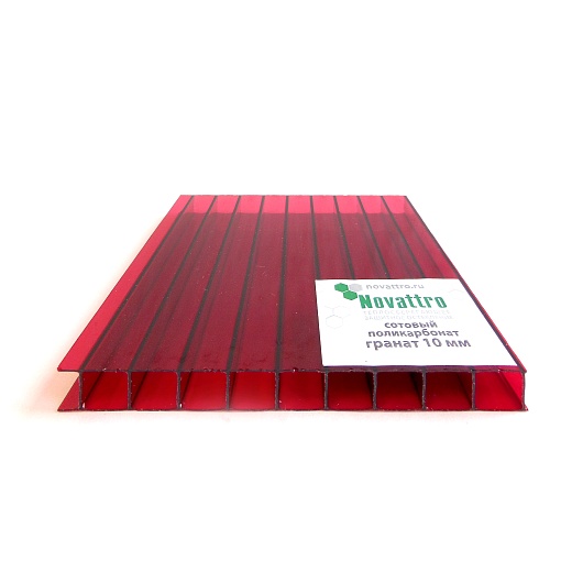 Сотовый поликарбонат Rational 4мм 6 000х2100 (0,47кг/м2)(08 гранат 1UV)