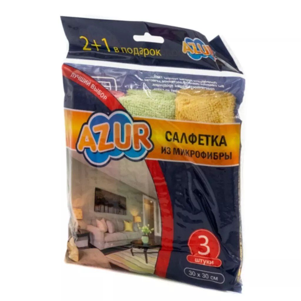 Салфетка микрофибра AZUR 30×30 см