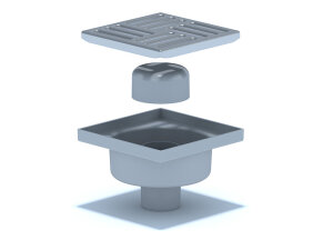 АНИ трап 50 верт/вып,с нерж.решеткой,150*150 (ТА 5212)