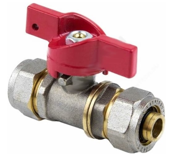 Кран шаровый 20х3/4" В/Р для м/п труб обжим, бабочка