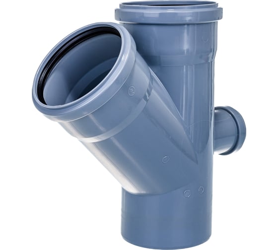 Крестовина внутр. канализация, серая, 45° 110*110*50мм левая