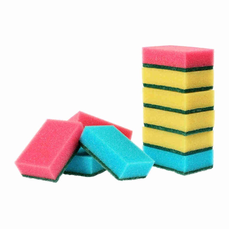Губка д/посуды  Колор Люкс (3шт)10*7*3см
