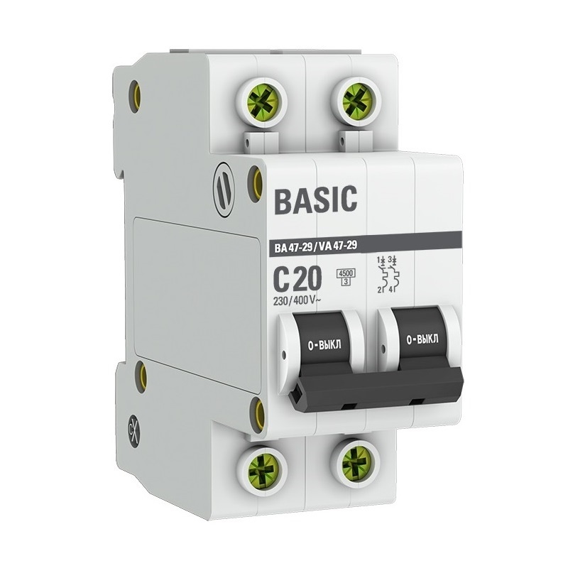 Выключатель автоматический 3П 20А С 4,5кА ВА47-63 с опломб. EKF