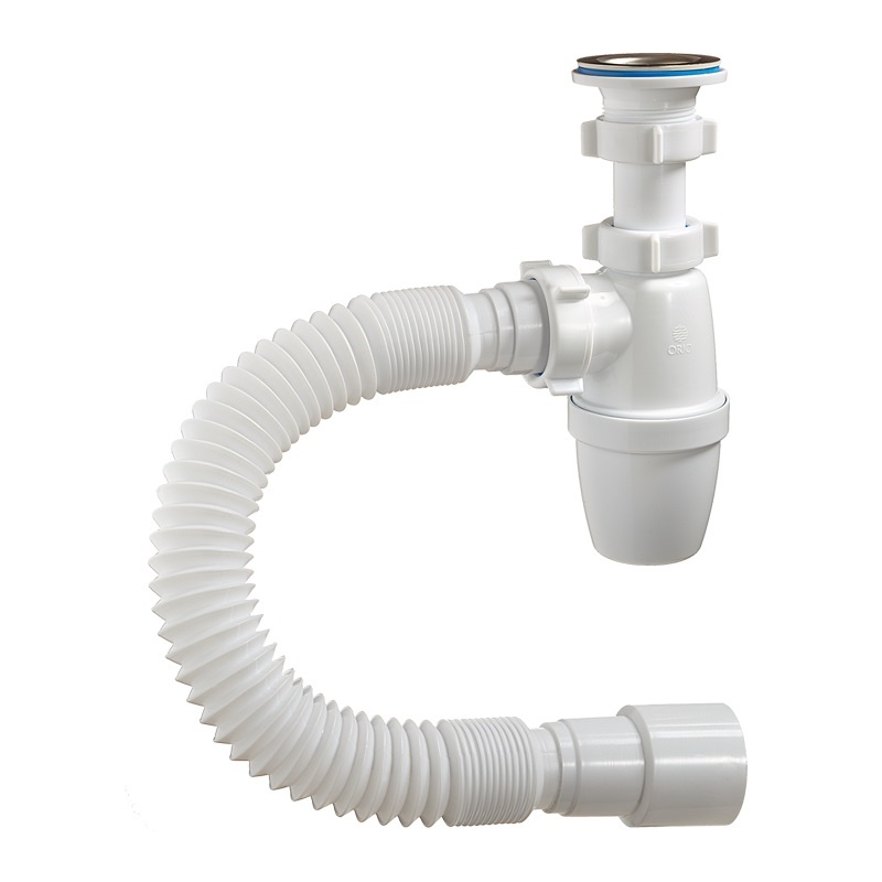 ОРИО Сифон д/раковины 1 1/4"х40мм и г/трубой 40х40/50мм, решетка d=63мм А-3202