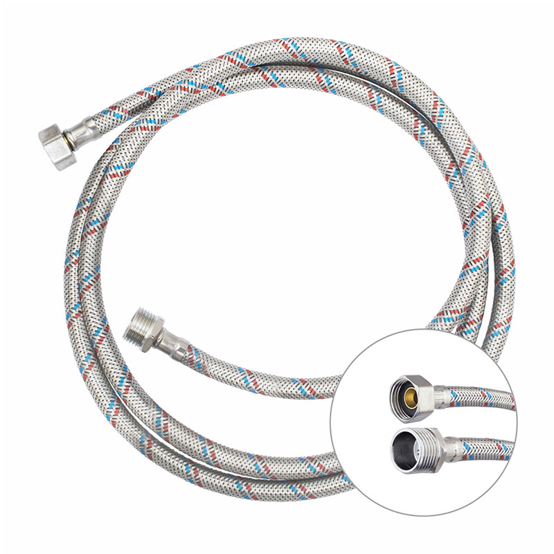 Подводка гибкая д/воды сталь нерж. со стальной гайкой, 1/2" В/В, 2000мм