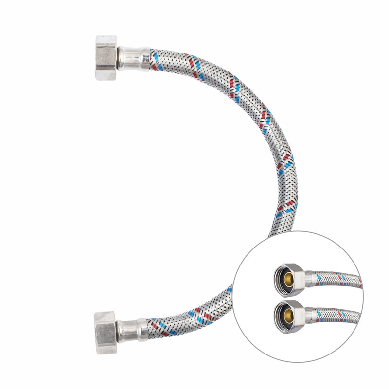 Подводка гибкая д/воды сталь нерж. со стальной гайкой, 1/2" В/В, 300мм