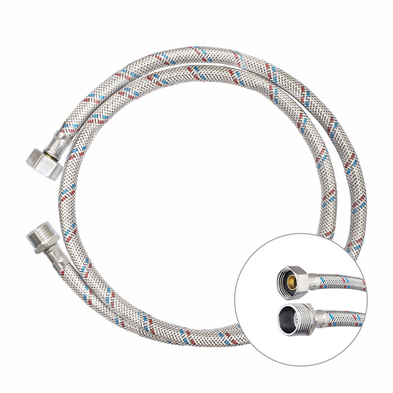 Подводка гибкая д/воды сталь нерж. со стальной гайкой, 1/2" В/Н, 1200мм