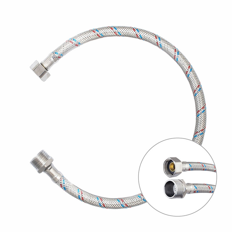 Подводка гибкая д/воды сталь нерж. со стальной гайкой, 1/2" В/Н, 500мм