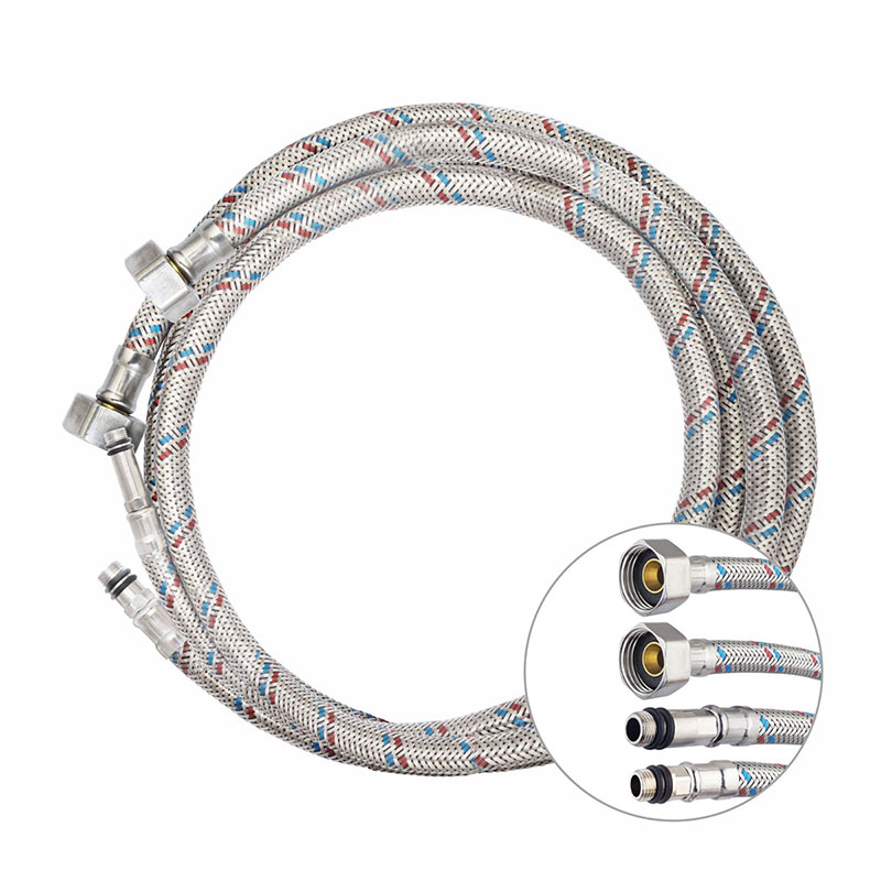Подводка гибкая д/смесителя сталь нерж. со стальной гайкой, 1/2"хМ10, 1200мм (пара)