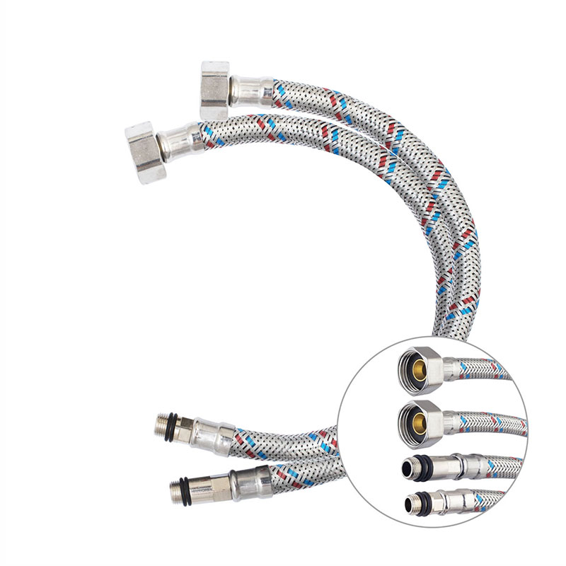 Подводка гибкая д/смесителя сталь нерж. со стальной гайкой, 1/2"хМ10, 400мм (пара)
