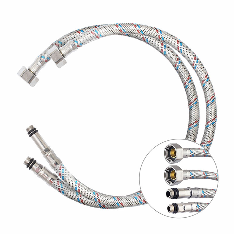 Подводка гибкая д/смесителя сталь нерж. со стальной гайкой, 1/2"хМ10, 500мм (пара)