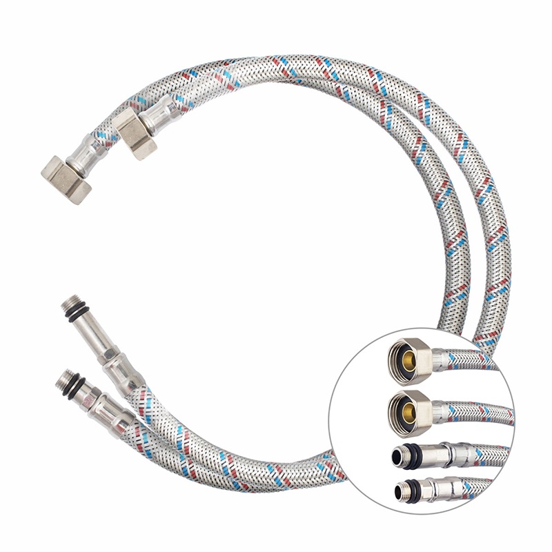 Подводка гибкая д/смесителя сталь нерж. со стальной гайкой, 1/2"хМ10, 600мм (пара)