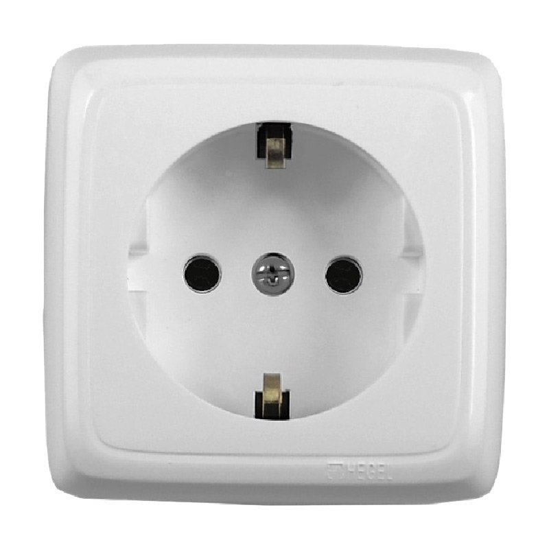 АЛЬФА Розетка о/у, 1 гнездо, с/з, 16А, 230В, белая. РА16-113