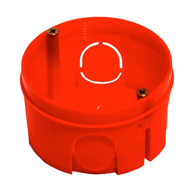 ХЕГЕЛЬ Коробка установочная с/у д/твердых стен d=68мм, h=40мм, круглая, саморезы КУ-1106-И