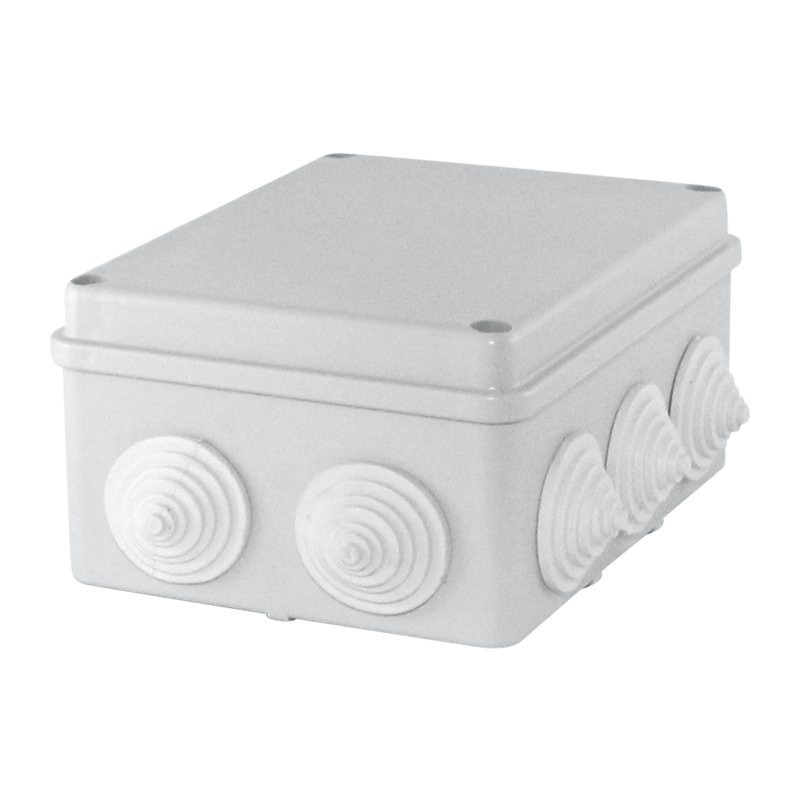 ХЕГЕЛЬ Коробка разветвительная о/у 85х85х40мм, RAL7035, IP55 (6 вводов) КР-2603-И