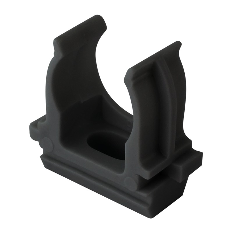 Держатель пластиковый для труб d=20мм, черный (уп.50шт)