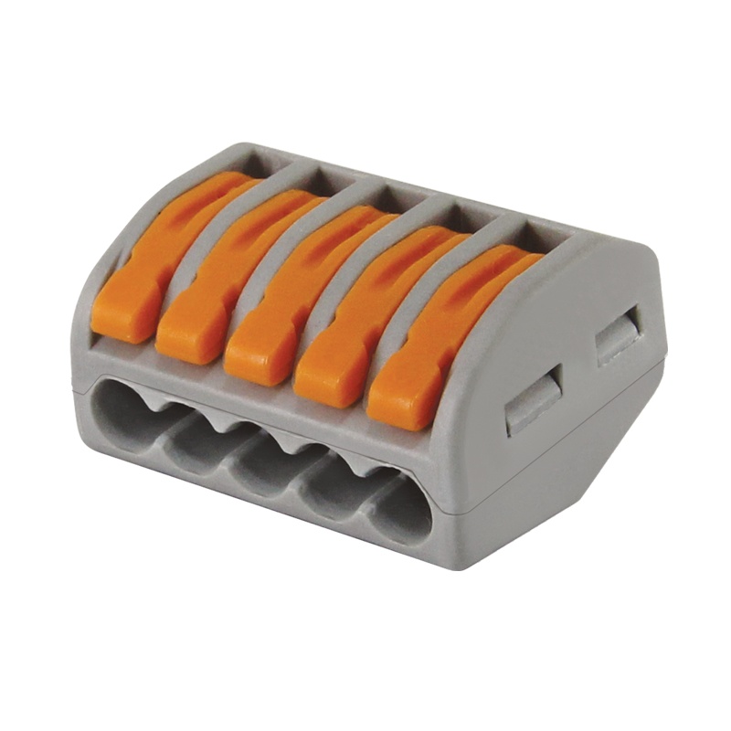 Соед.клемма с рычажком 415 5-ти проводная (0,1-2,5кв.мм), 380В, 32А, б/пасты, IP20 (уп.5шт)