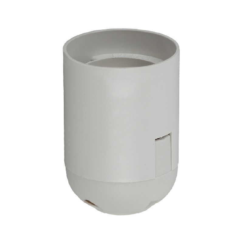 Патрон TDM E27 с кольцом, термостойкий пластик, белый