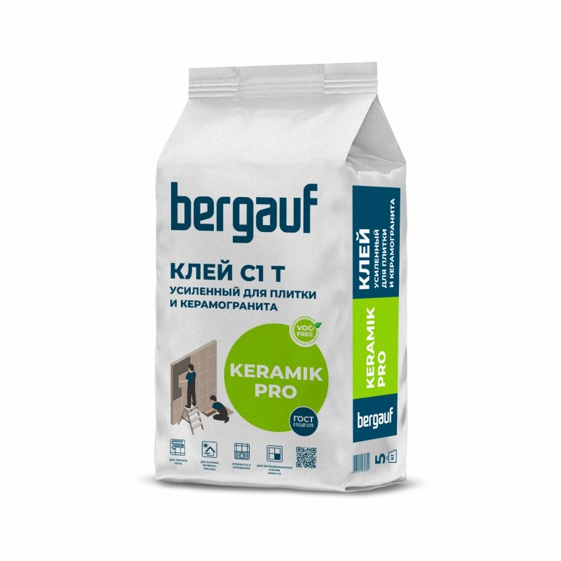 БЕРГАУФ Клей усиленный для плитки Керамик Про /Керамик Про С1 Т (25кг)