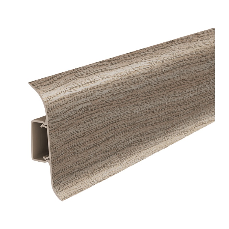 ИДЕАЛ КЛАССИК 205 Плинтус с кабель каналом и мягким краем 55мм Дуб капучино (2,2м)