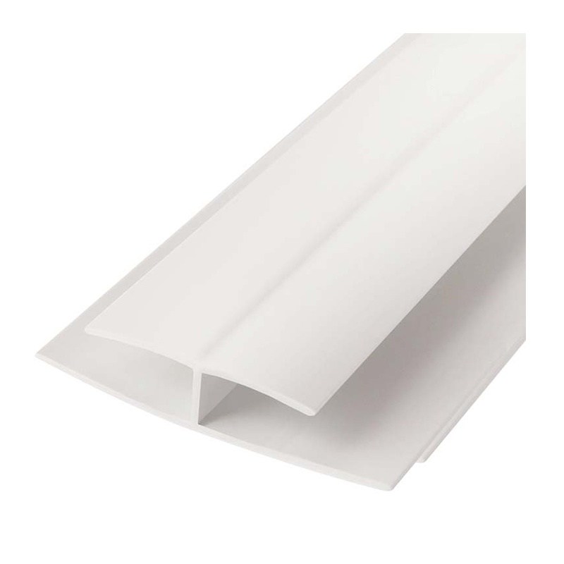 Планка L-образная 8мм, старт. пластик, белая 3м
