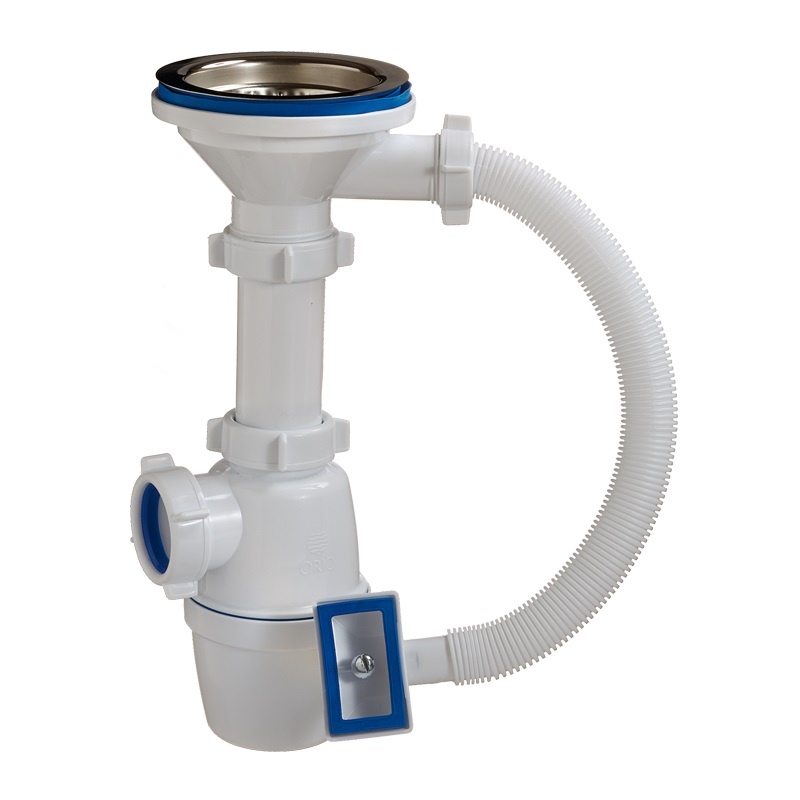 ОРИО Сифон бутыл. 3 1/2"х40мм, перелив, нерж.реш.d=114мм. А-4007